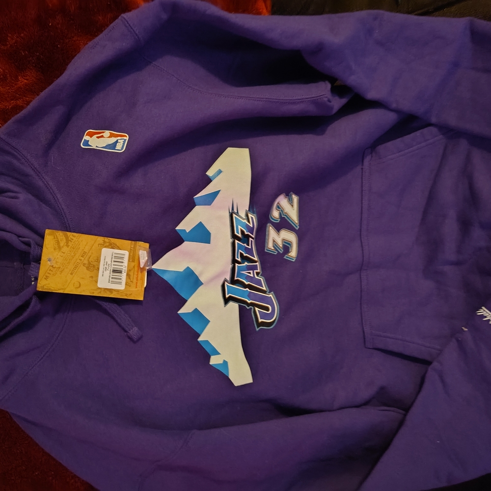 Purple Jazz Hoodie #32 Mailman Karl Malone Mitchell And Ness New With Tags